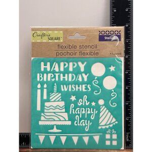Crafters Square Flexible Birthday Stencil Diy Craft Template Multi Surface